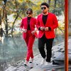 Mirip Pasangan Mafia, Ini Potret Kompak Fuji dan Thariq Halilintar yang Pakai Setelan Jas Merah Hitam