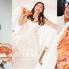 Deretan Gaya Tak Biasa Artis Makan Pizza, Mulai dari di Bathup hingga Tetap Slay Kenakan Gaun Mewah