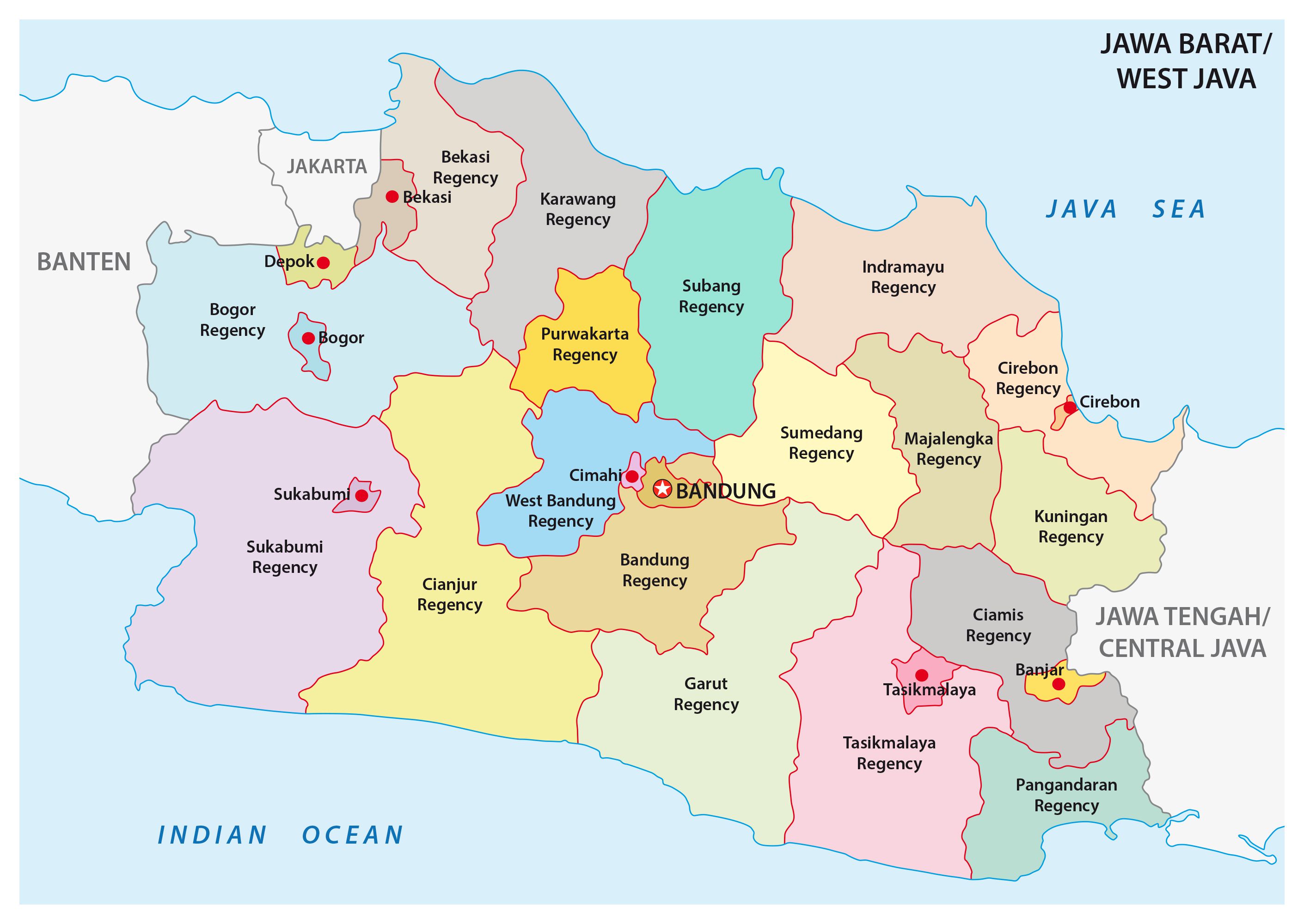 Nama Kota di Jawa Barat