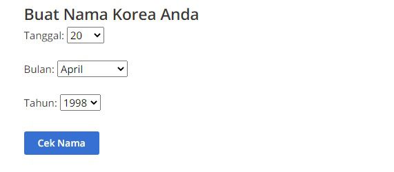 Cara Membuat Nama Korea dengan Dardura
