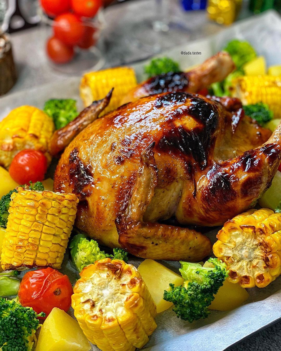 Resep Ayam Panggang dan Sayuran