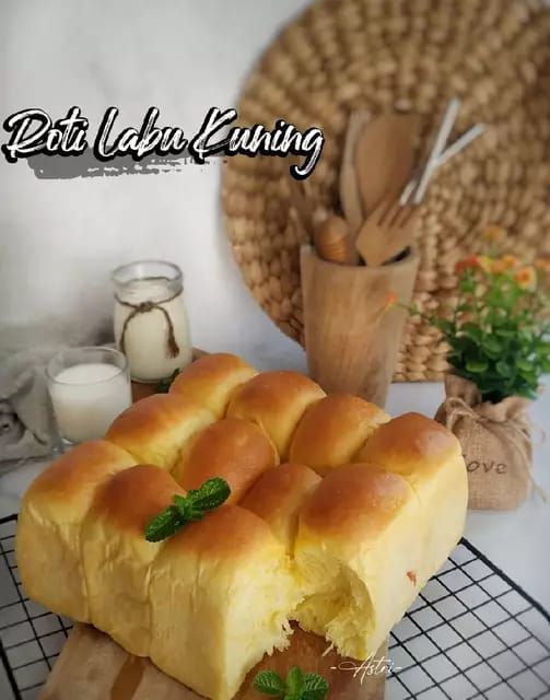 cara membuat roti sobek isi labu kuning