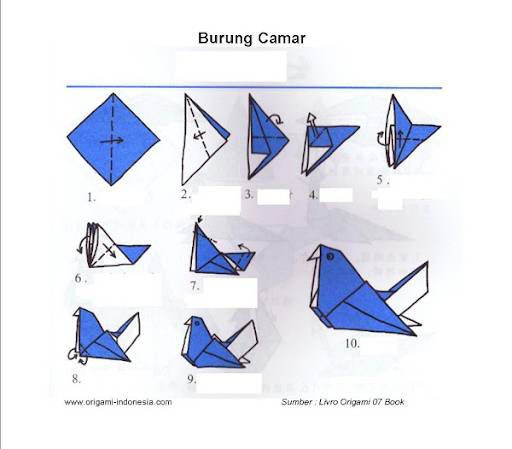 Cara membuat Origami Burung Camar