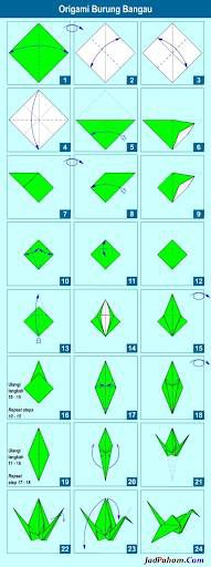 Cara membuat Origami Burung Bangau
