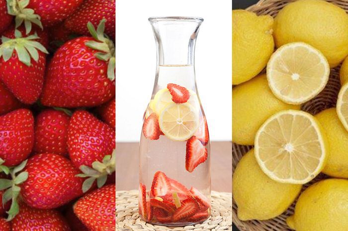 Cara Membuat Infused Water Lemon dan Strawberry