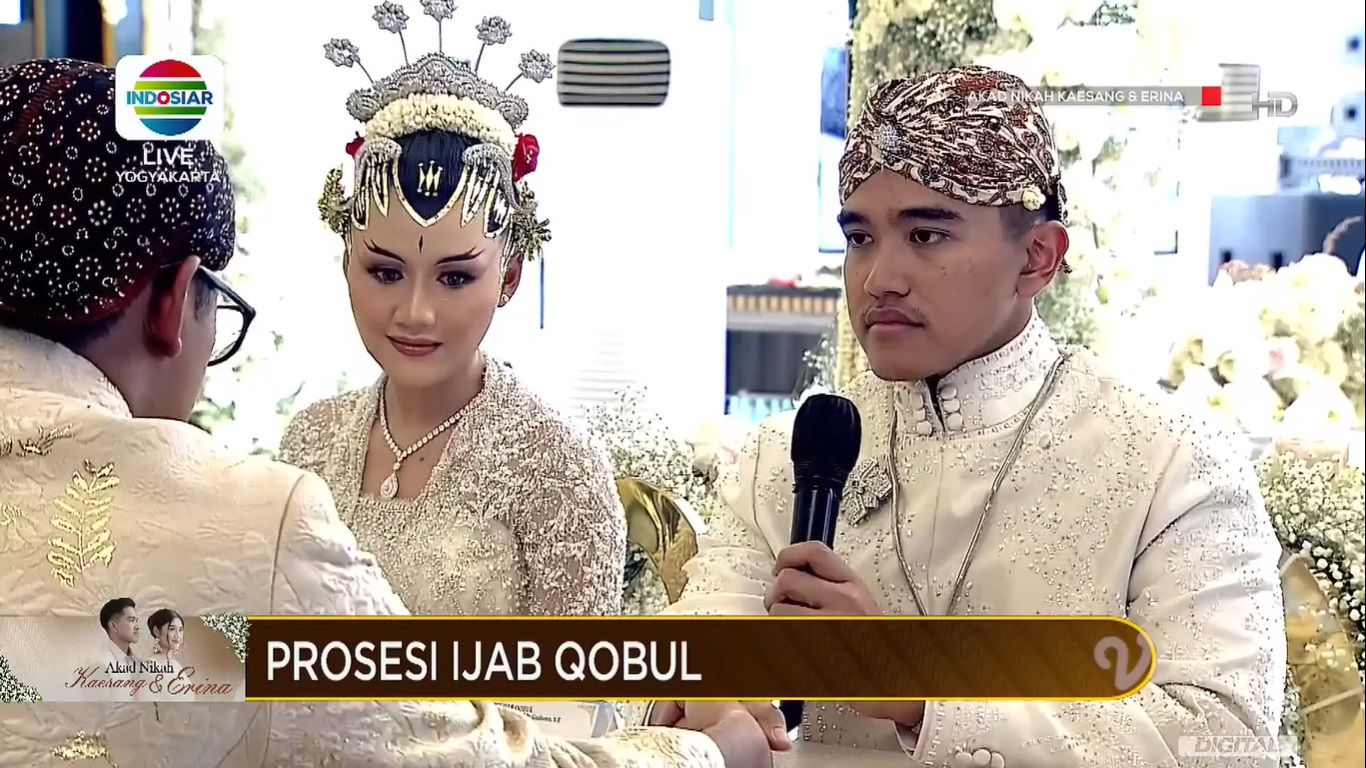 Kaesang Pangarep dan Erina Gudono resmi menikah