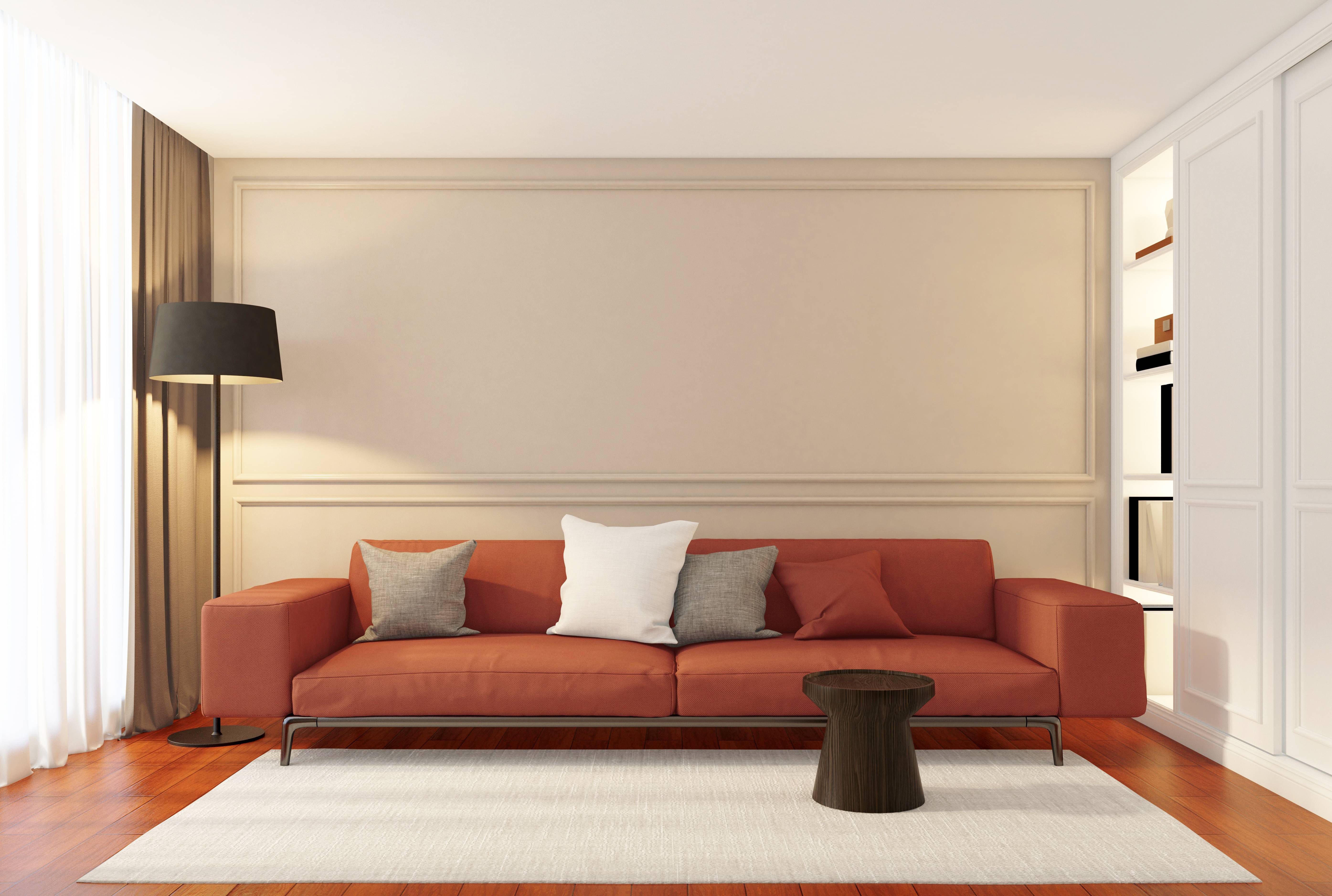 Kombinasi Warna Sofa yang Bagus - Coklat dan Merah