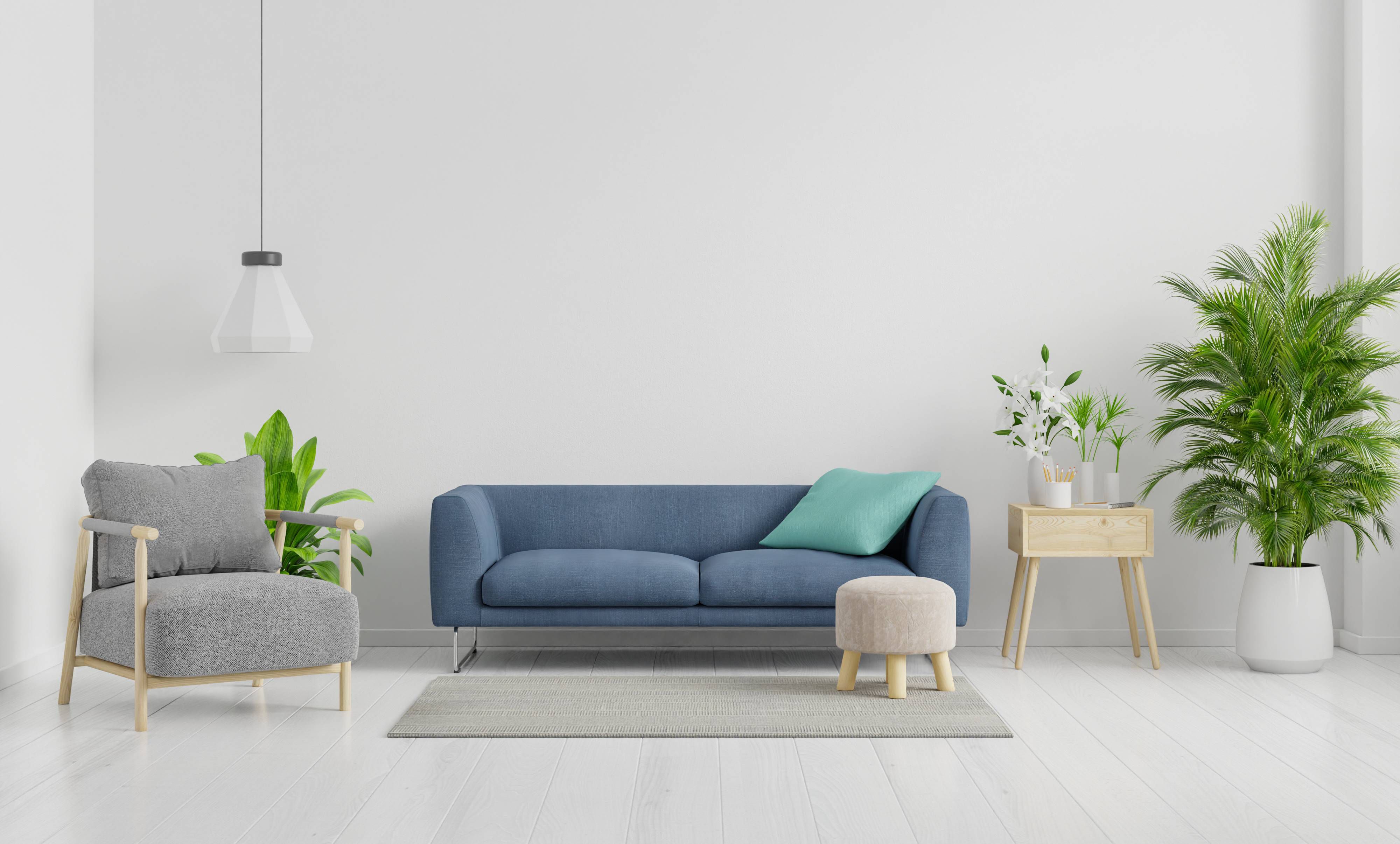 Kombinasi Warna Sofa yang Bagus - Biru dan Abu-Abu