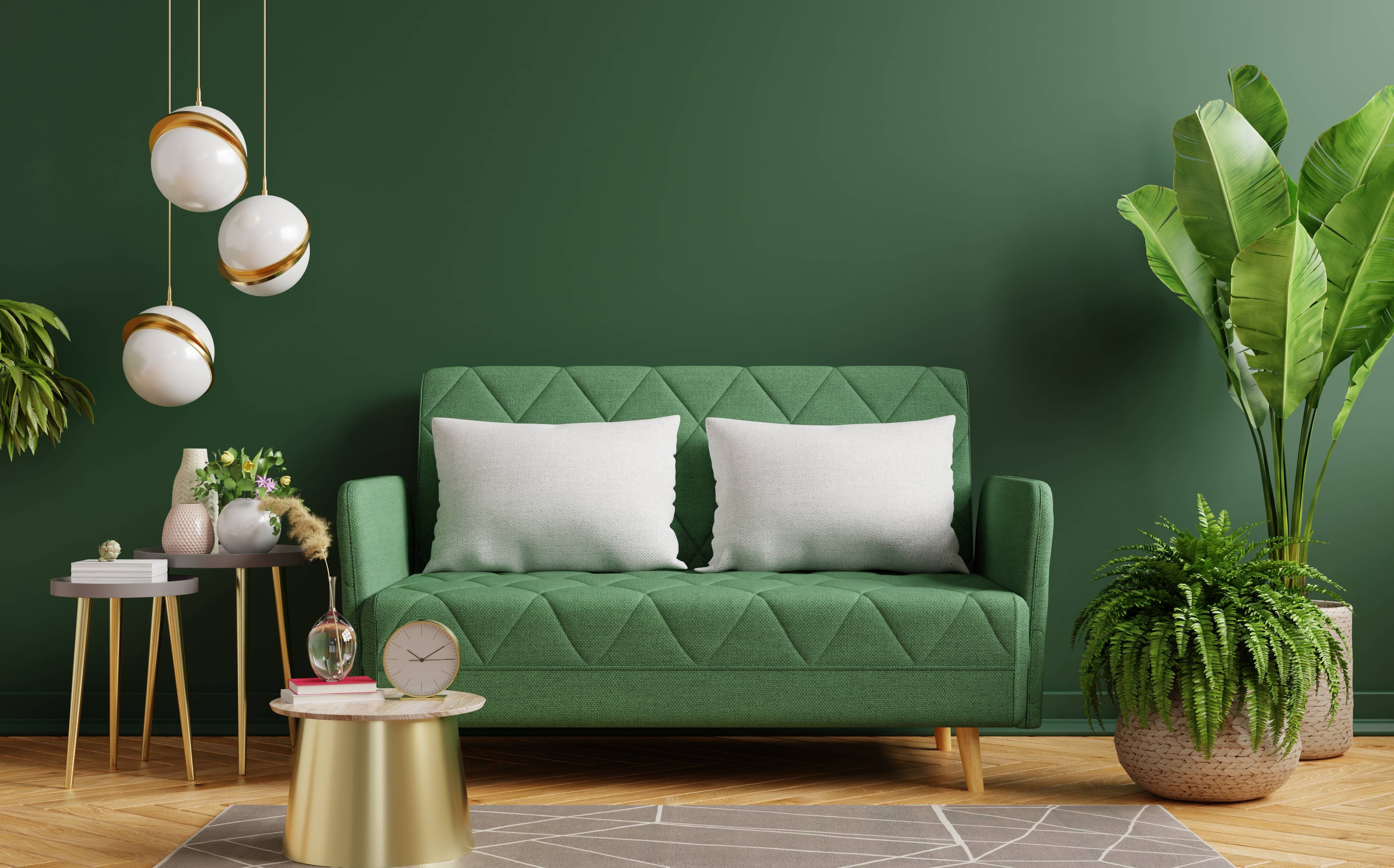 Kombinasi Warna Sofa yang Bagus - Emerald dan Putih