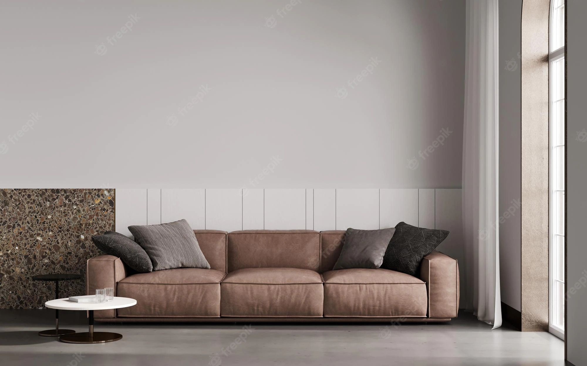 Kombinasi Warna Sofa yang Bagus - Coklat Gelap dan Hitam