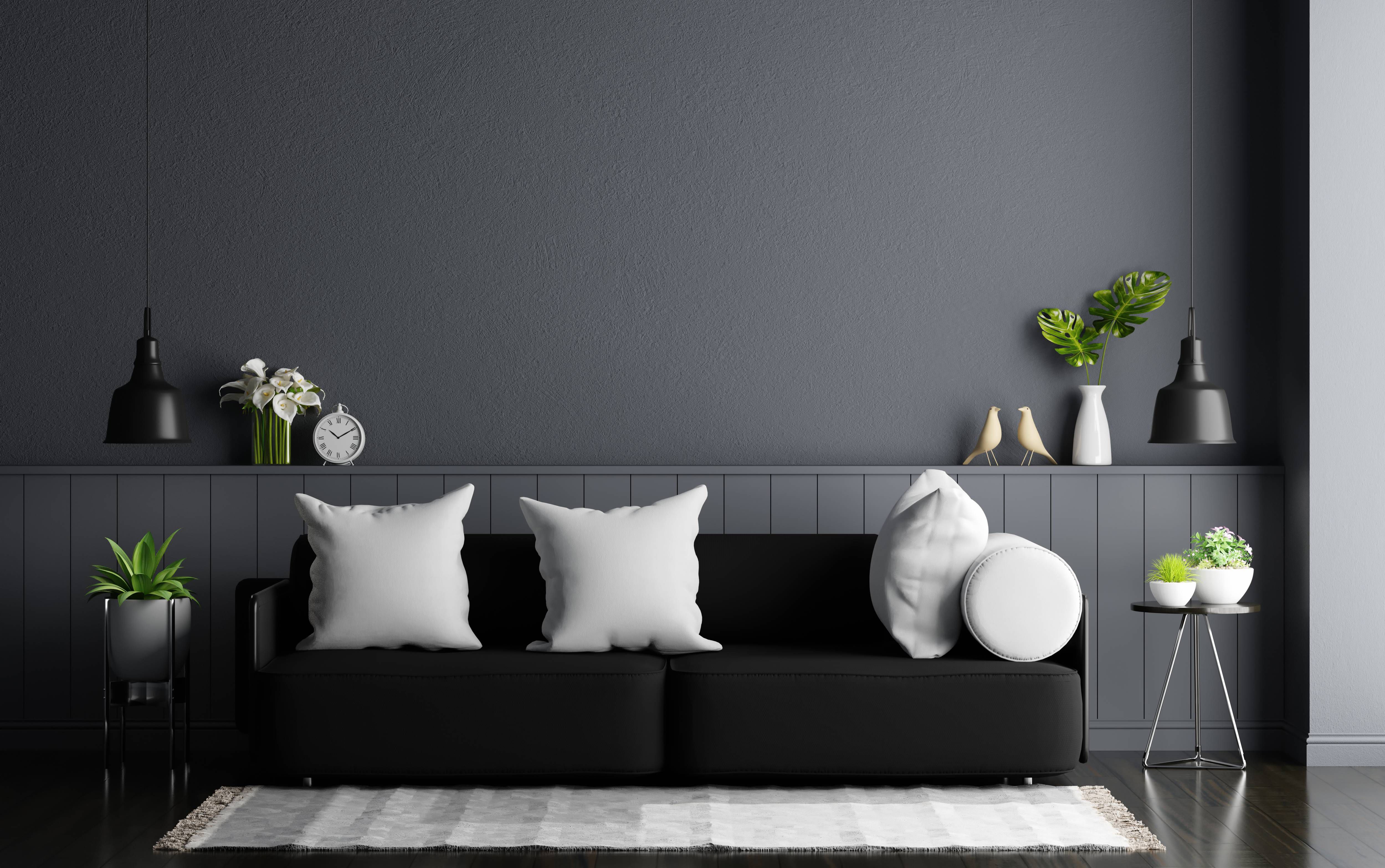 Kombinasi Warna Sofa yang Bagus - Hitam dan Abu-Abu