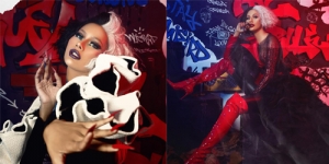 7 Gaya Aurra Kharisma dengan Tema Karakter Disney Cruella yang Dominasi Makeup Bold Warna Gelap