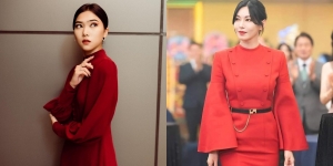8 Potret Isyana Sarasvati Pakai Gaun Merah untuk THENBLANK, Dibilang Mirip Cheon Seo Ji!