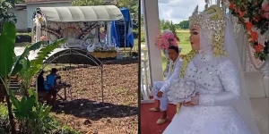 Viral Pernikahan di Tengah Sawah tanpa Tenda, Netizen: Mending Gini Daripada Nutup Jalan