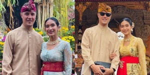 Potret Happy Salma Hadiri Pernikahan Pakai Kebaya Bali, Kompak dengan Ibu Mertua dan Ipar