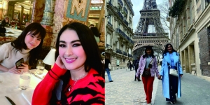 Potret Liburan Iis Dahlia dan Salshadila Juwita di Paris,  Tampil Cantik dengan Jaket Biru