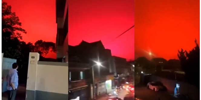 Viral Penampakan Langit Warna Merah Misterius di China, Apa Penyebabnya?