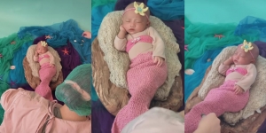 Terlalu 'Cekci' Sampai Gak Boleh Diupload Oleh Ayahnya, Ini Photoshoot Baby Moana Anak Ria Ricis jadi Mermaid Syariah
