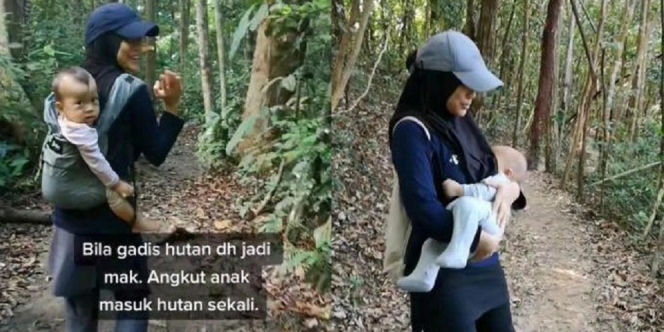 Ibu Muda Bawa Anak Eksplor Hutan Sejak Bayi Usia 4 Bulan, Tuai Komentar Warganet