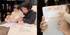 10 Potret Baby Ameena Tanda Tangani Kontrak Gak Boleh Pacaran Sampai 2046, Gemes Banget!