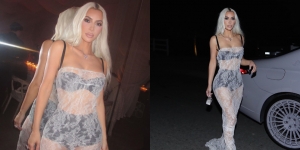 Baru Saja Ulang Tahun ke-42, Ini 8 Potret Kim Kardashian Kenakan Gaun Tembus Pandang