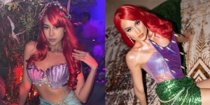 Kenakan Kostum Halloween Bertema Sama, Ini Deretan Adu Gaya Anya Geraldine dan Cinta Laura Tampil sebagai Mermaid